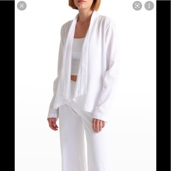 Jones Studio Linen Drape Front Cardigan White Size Medium - Picture 7 of 10